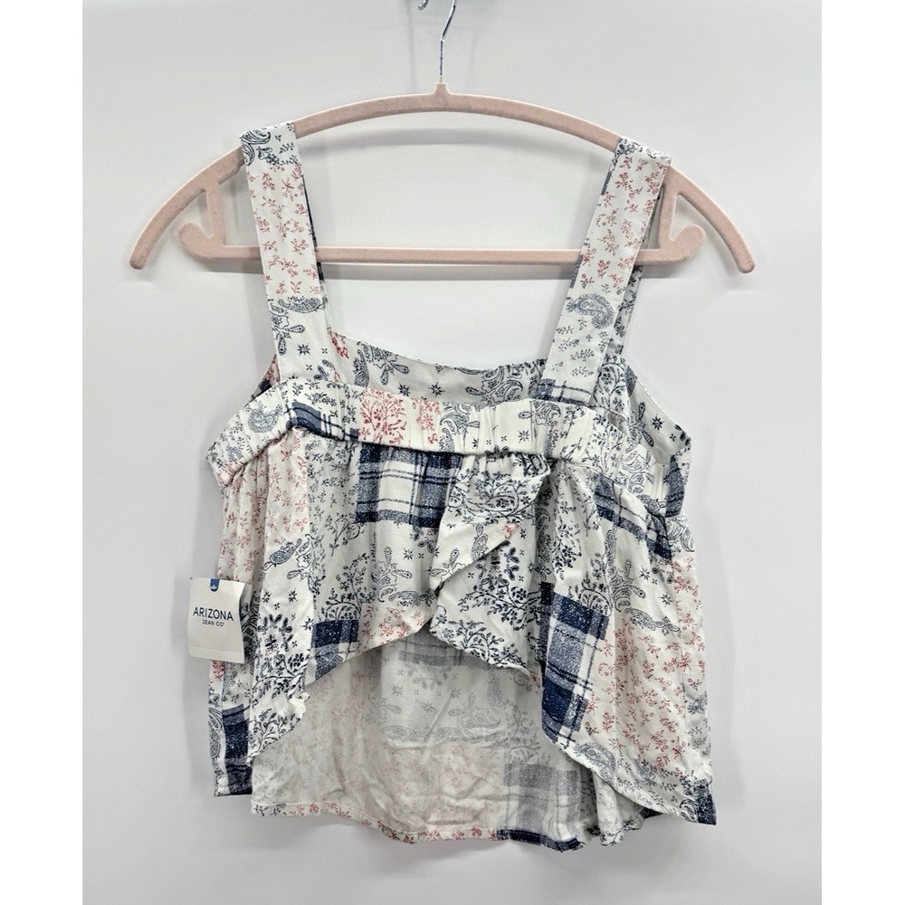 VTG Patchwork Babydoll Medium Top Madras Plaid Floral Dixie Americana Deadstock - Picture 2 of 15